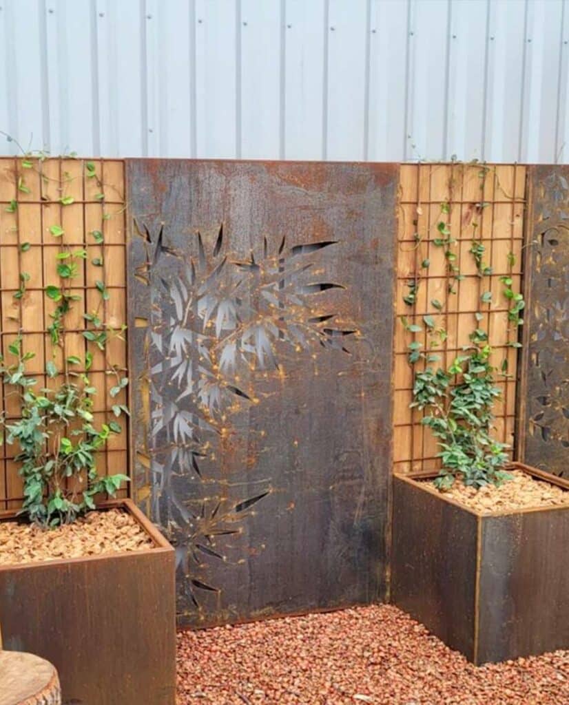 Brise-vue, claustras, clôture en corten